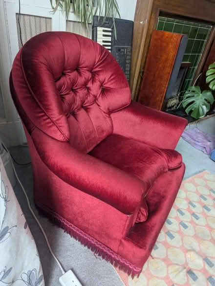 Photo of free Red Velvet sofa (G42) #2