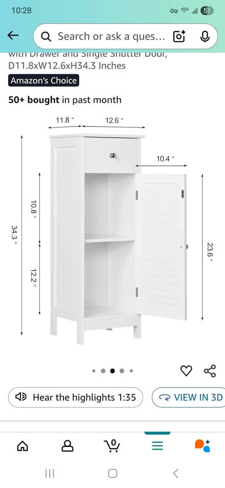 Photo of free Small Bathroom Cabinet (Near Eskenazi Hospital and VA) #3