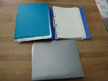 Photo of free files/plastic ring binders A4 1-blue,1-turquoise,1 grey (Blackhall EH4) #1