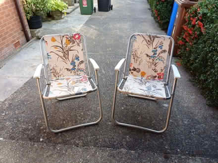 Photo of free 2 lightweight folding garden chairs (Owlthorpe S20) #1