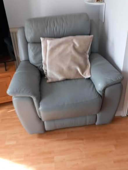 Photo of free Grey leather recliner chair (Rhoose Cf623ls) #1