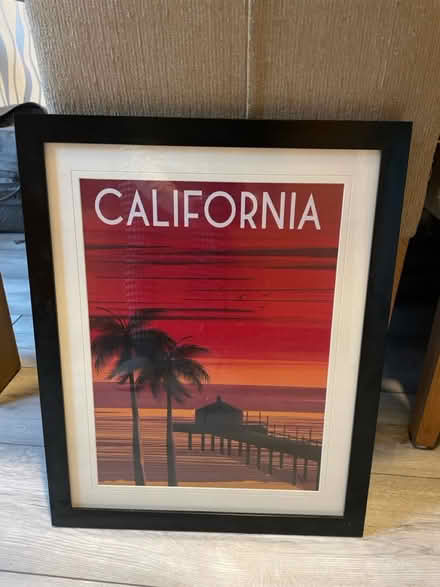 Photo of free A5 California sunset poster framed (Two Poplars Pub, RG41 2P) #1