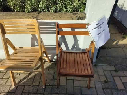 Photo of free 2 folding chairs (Balham) #1