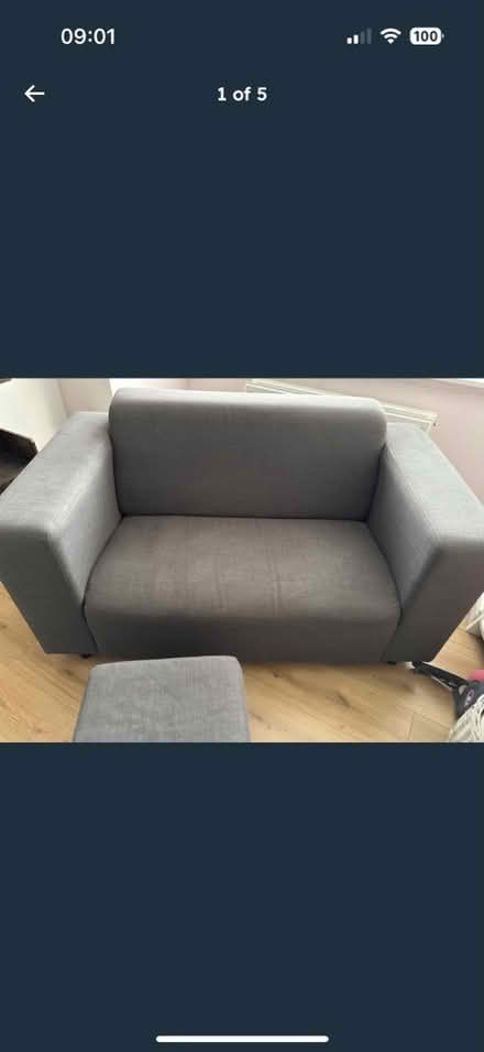 Photo of free Black 2 seater sofa (Trowbridge BA14) #1