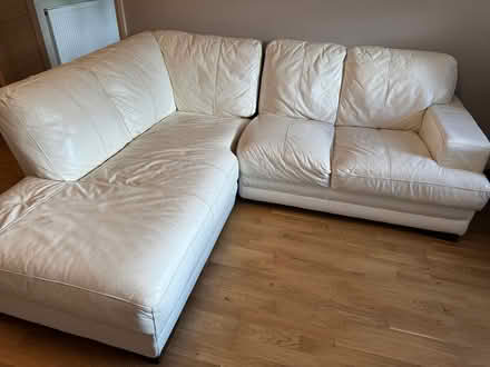 Photo of free White leather sofa (Woking) #1