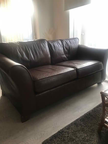 Photo of free Pre loved M&S Italian leather sofa (Lower Sydenham) #1
