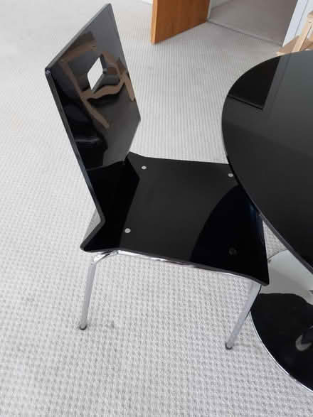 Photo of free Black glass table & 2 chairs (Sandylands morecambe LA3) #4