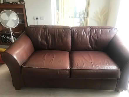 Photo of free Pre loved M&S Italian leather sofa (Lower Sydenham) #3