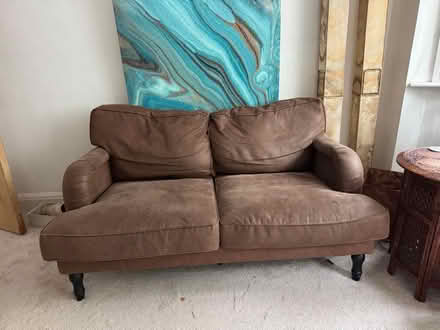 Photo of free Brown sofa & footstool (London W4) #3