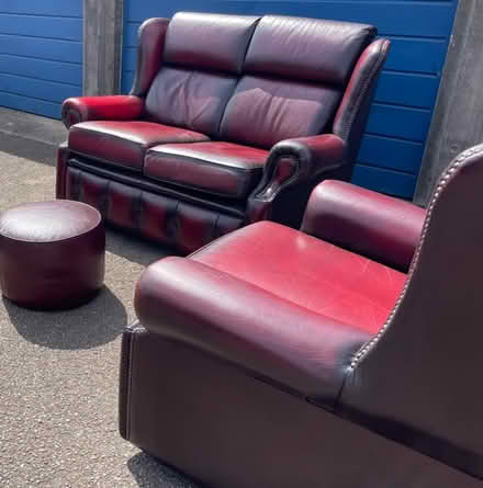Photo of free Leather sofa and armchair (CV379) #1