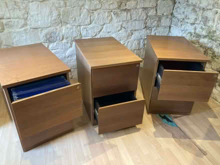 Photo of free Wooden 2 drawer filing cabinets x 3 (Lyncombe) #1
