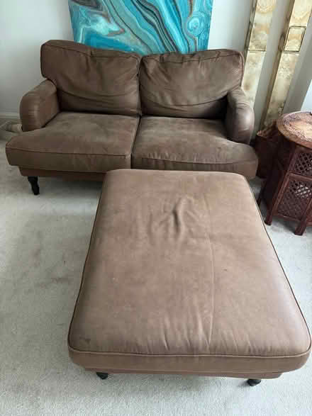 Photo of free Brown sofa & footstool (London W4) #4