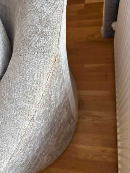 Photo of free Large grey velour sofa , footstool and chair (Currie EH14) #3