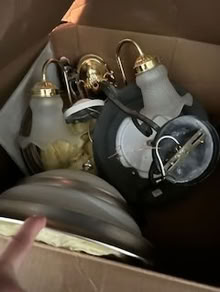 Photo of free Ceiling Lights and old workbench (Pickering) #1