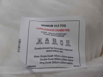 Photo of free Single 10.5 tog Duvet In Brand New Condition (Birchwood LN6) #2