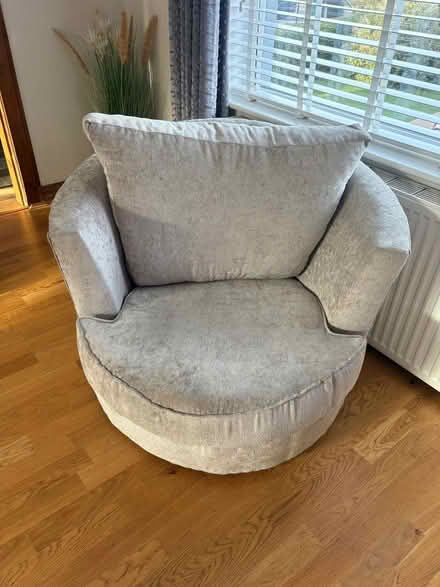 Photo of free Large grey velour sofa , footstool and chair (Currie EH14) #4