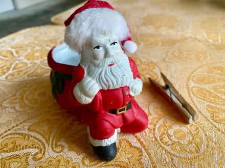 Photo of free Father Christmas ceramic tealight mini plant pot / container (Eastbourne BN21) #1
