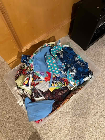 Photo of free Tub of fabric scraps and swatches (Wattles and Squirrel) #3