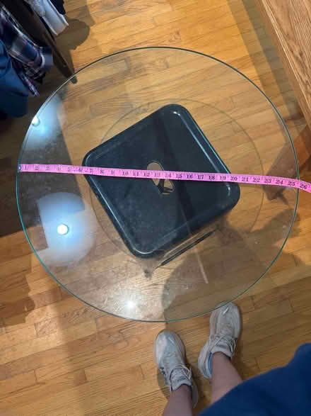 Photo of free 26” diameter glass table top (Chapel Hill, near UNC campus) #1