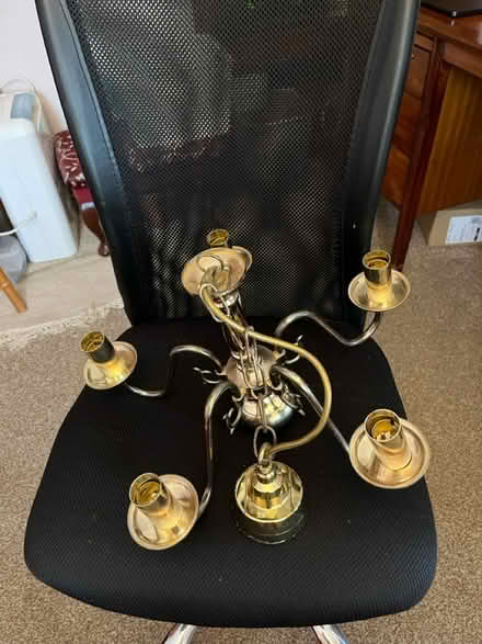 Photo of free 5-bulb brass chandelier (Tamworth) #1