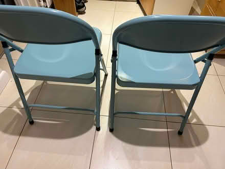 Photo of free Two folding blue metal chairs (Harpenden AL5) #2