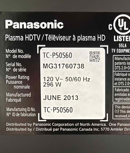 Photo of free BROKEN 50" Panasonic Plasma TV (Fort Lauderdale) #2