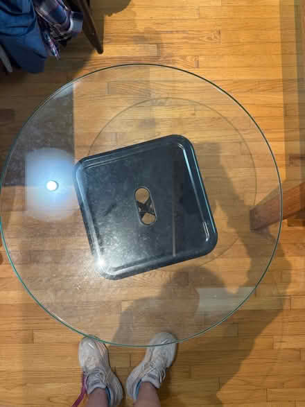 Photo of free 26” diameter glass table top (Chapel Hill, near UNC campus) #2