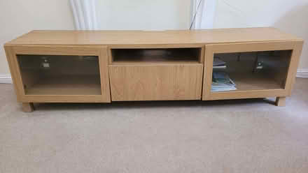 Photo of free Wooden TV Stand with Glass Doors (Charminster BH1) #2