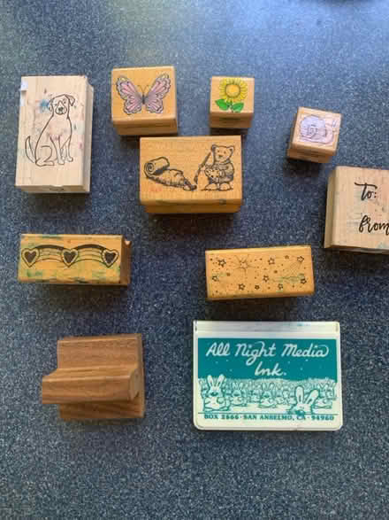 Photo of free Rubber stamps and one ink pad (Oakton) #1