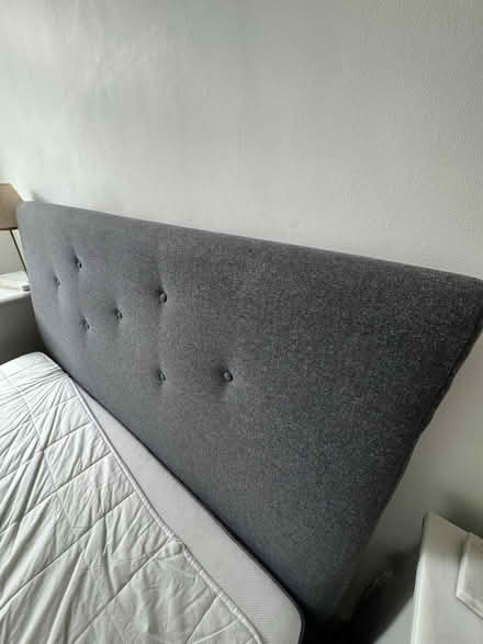 Photo of free double bed Grey padded headboard (London W4) #3