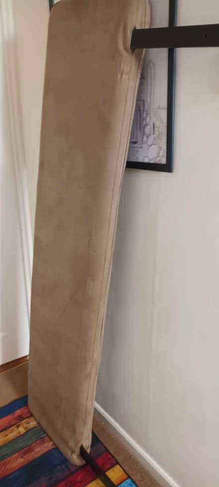 Photo of free Suede headboard double 5ft good (Waltham Abbey EN9) #1