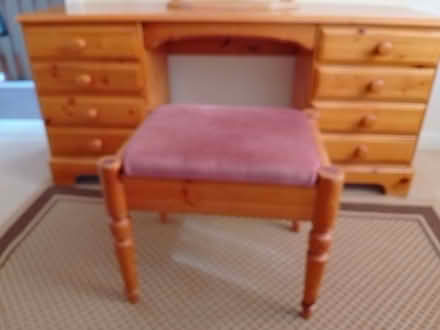 Photo of free PineDressingTableMirrorStool (Potton SG19) #1