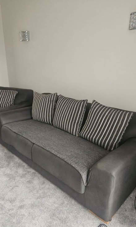 Photo of free 3 seater sofa and throw (Wigston LE18) #1
