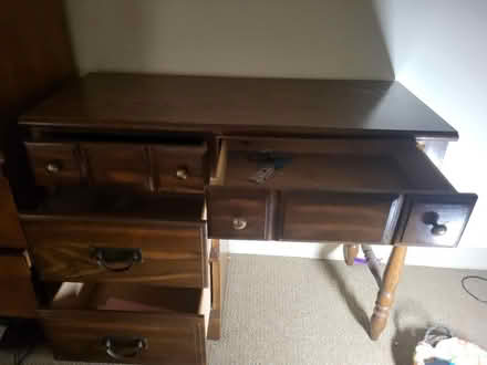 Photo of free Desk with scratches on top+storage (Near Downtown Ypsilanti) #1