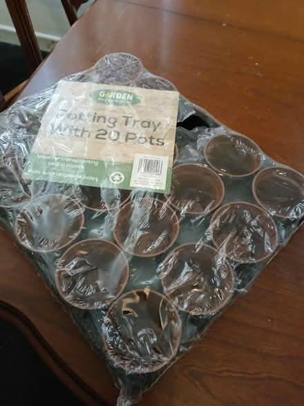 Photo of free Plastic containers,oval table and 4 chairs,plant pots includ (Colwyn Bay LL29) #2