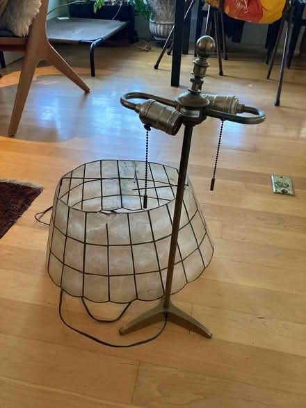 Photo of free Broken vintage capiz shade lamp (Hastings on Hudson) #1