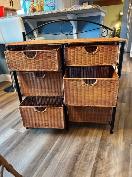 Photo of free Little cabinet with wicker drawers (Newark) #1