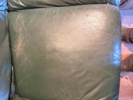 Photo of free Green leather couch (West Seattle) #4