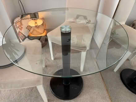 Photo of free Glass table & two chairs (London W4) #2