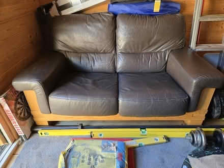 Photo of free Sturdy 2 seater leather sofa (Broadbridge Heath, RH12) #1
