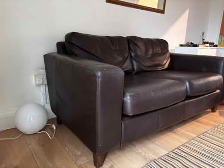 Photo of free Brown leather 2 seater sofa (NW5 area) #3