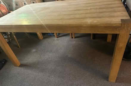 Photo of free Large very sturdy plain wood table (Halesworth IP19) #1