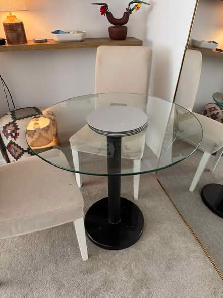 Photo of free Glass table & two chairs (London W4) #1