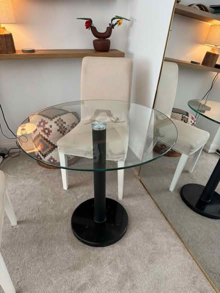 Photo of free Glass table & two chairs (London W4) #3