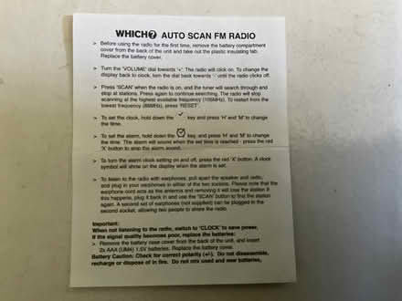 Photo of free Which? FM Radio (Hertford SG14) #2