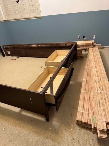 Photo of free Wooden queen bed w/ drawers (Silver Lake / Echo Park) #4