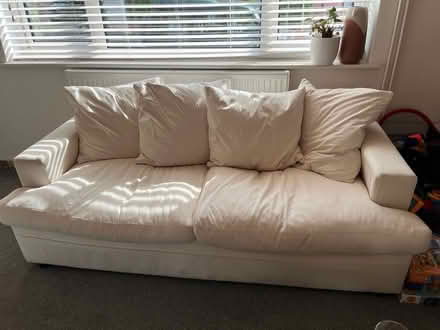 Photo of free Comfy cream sofa (Markfield) #1