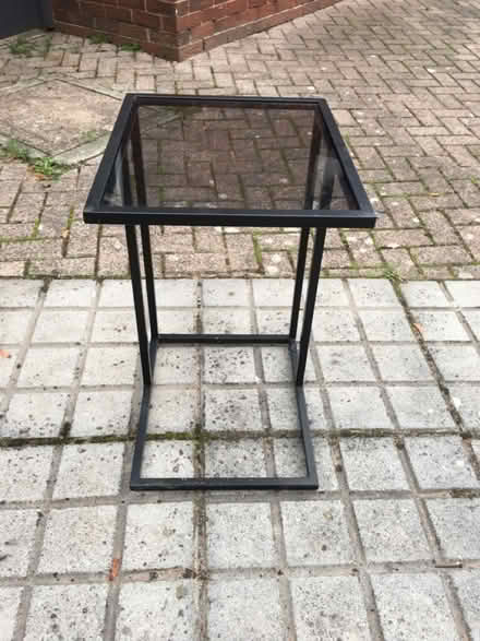 Photo of free Black Metal Glass top Side Table (Liverpool L6) #1