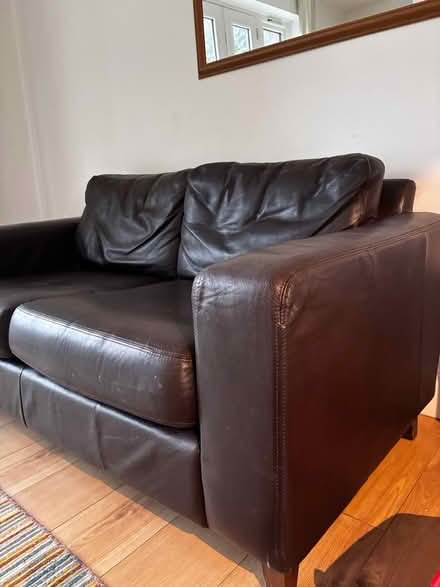 Photo of free Brown leather 2 seater sofa (NW5 area) #4