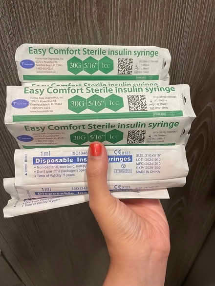 Photo of free 26 new/sealed insulin syringes (Kirkland) #1